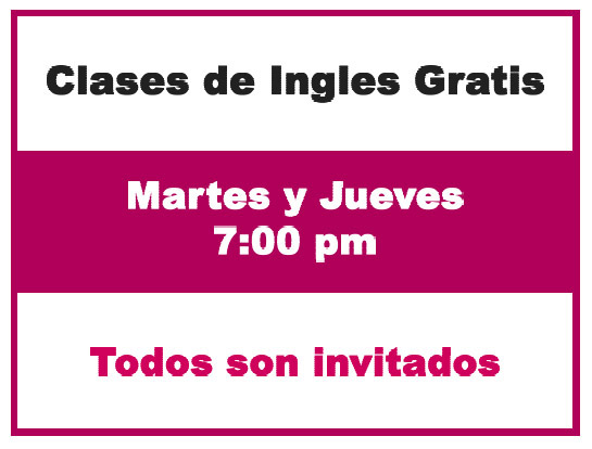 English Class Sign (In Spanish)